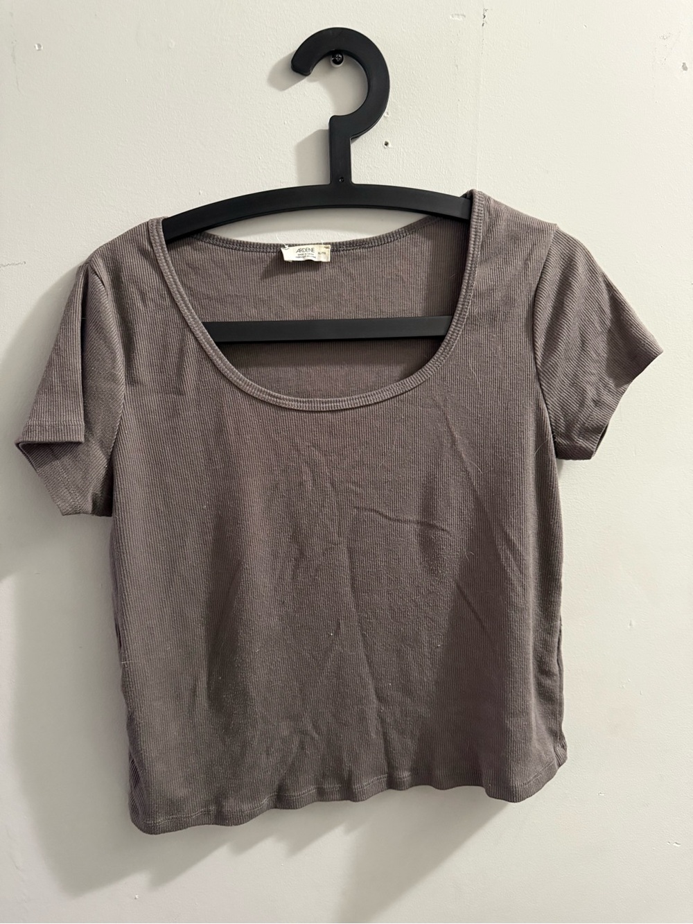 Ardene Scoop Neck Short Sleeve Tee - Gray